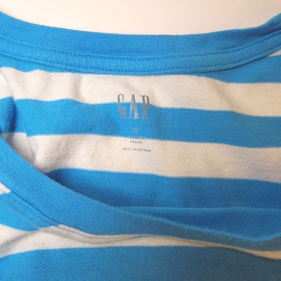 GAP Blue Steipe Favori Top T-Shirt SP - Picture 5 of 8